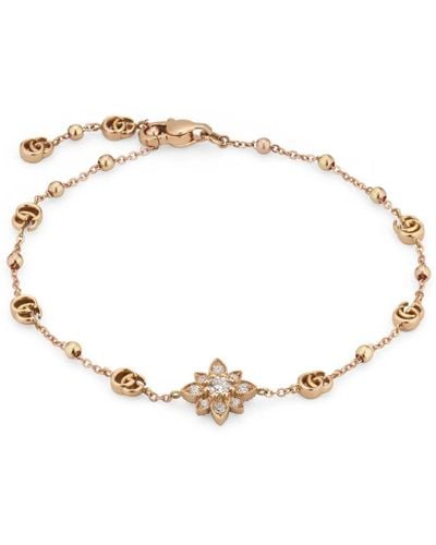Gucci Flora armband aus 18 kt roségold und diamanten - Mettallic
