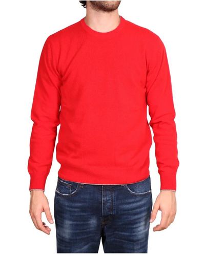 Altea Maglione rosso con bordino in lana vergine