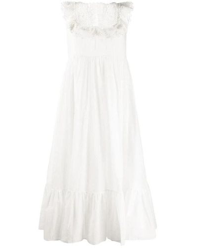 RED Valentino Abito midi in cotone - Bianco