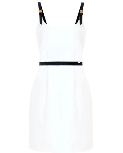 Kocca Vestido mini sheath con cinturón contrastante - Blanco