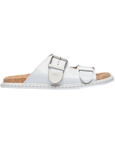 Chloé Leder sandalen mit schnallenverschluss - Mettallic