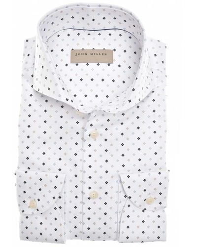John Miller Slim Fit Hemd mit Stilvollen Details - Weiß