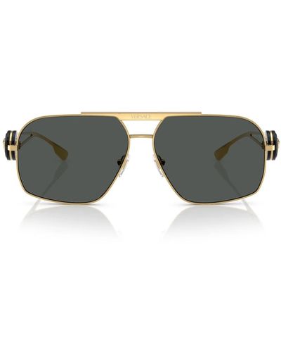 Versace Aviator-sonnenbrille mit dunkelgrauer linse