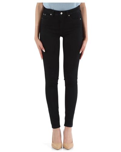 Calvin Klein High rise skinny jeans cinque tasche - Nero
