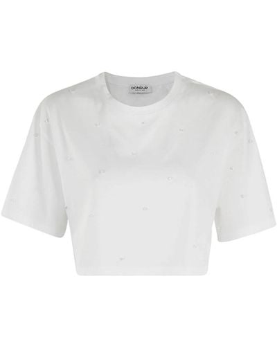 Dondup Lässiges baumwoll t-shirt - Weiß