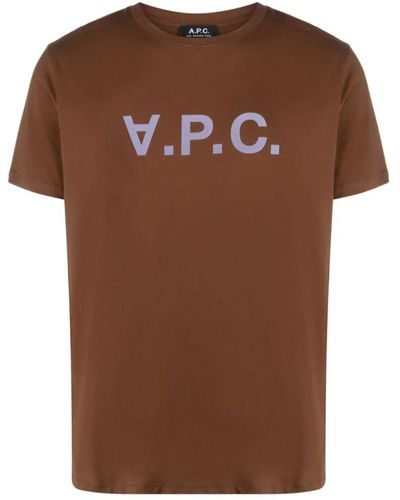 A.P.C. T-Shirts - Brown