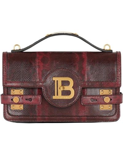 Balmain B-buzz 24 karung leather bag - Rosso