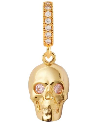 Crystal Haze Jewelry Goldener skull anhänger mit zirkonia kristallen - Mettallic