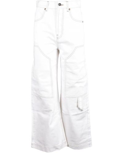 Erika Cavallini Semi Couture Pantaloni bianchi da donna - Bianco