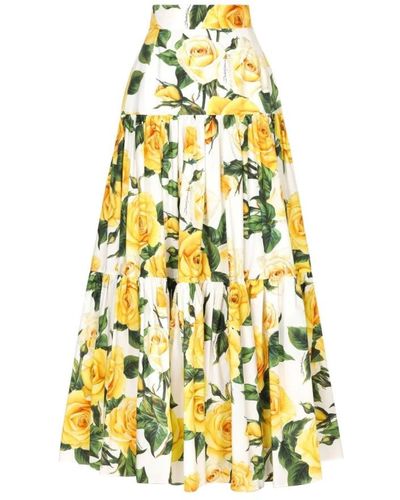 Dolce & Gabbana Long Ruffled Skirt - Yellow