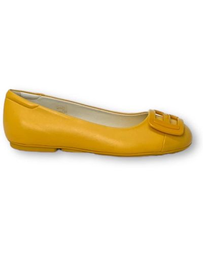 Hogan Zapatos bajos ballerina plaque vernciata - Amarillo