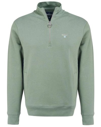 Barbour Rothley half zip sweater in agave - Grün