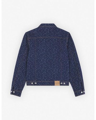 Maison Kitsuné Abstract daisy denim jacket - Blau