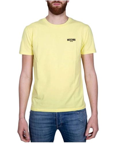 Love Moschino Es Basic Herren T-Shirt mit Logo-Print - Gelb