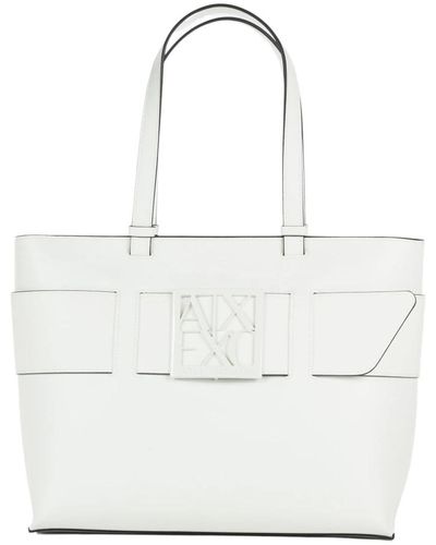 Armani Exchange Stilvolle einkaufstasche - Weiß