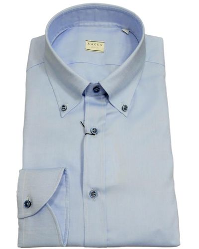 Xacus Camicia uomo mod. tailor 51704.701 business botton down celeste - Bleu