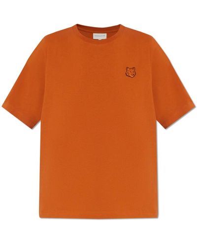 Maison Kitsuné T-shirt mit logo - Orange
