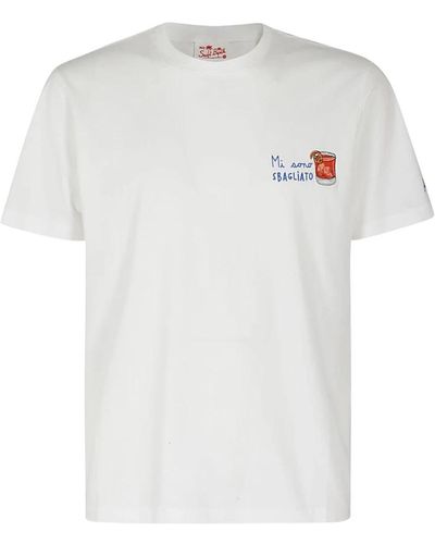 Mc2 Saint Barth Besticktes t-shirt für männer - Weiß