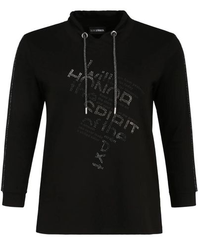 Doris Streich Glitzer-sweatshirt mit metall-details - Schwarz