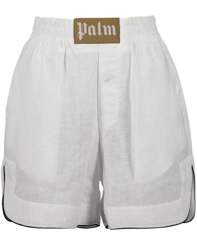 Palm Angels Pantaloni in lino svasati - Grigio