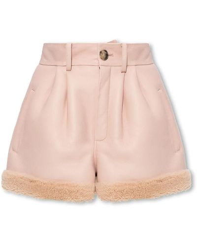 The Mannei Shorts in pelle 'sovata' - Rosa