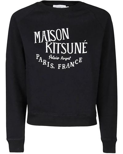 Maison Kitsuné Er Logo-Sweatshirt - Schwarz
