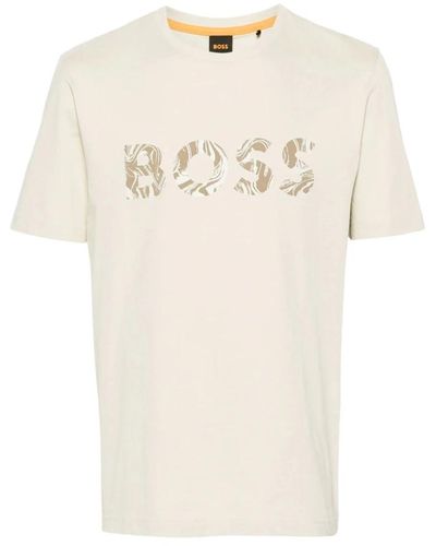 BOSS Ocean t-shirt 100% baumwolle designers code - Natur