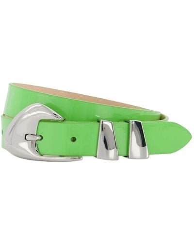 BY FAR Moore belt - - green - patent leather - Verde
