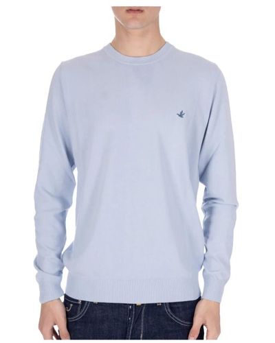 Brooksfield Baumwoll pullover sweater mit logo,baumwollpullover mit logo,baumwoll-pullover mit logo - Blau