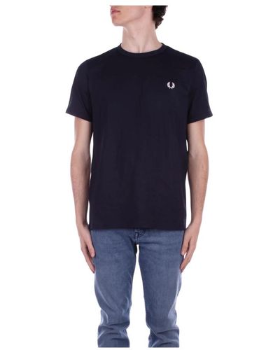 Fred Perry Blau logo front t-shirt polos