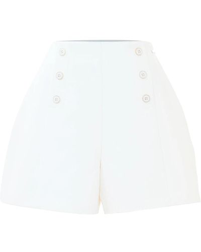 Kocca Shorts de moda con botones decorativos - Blanco
