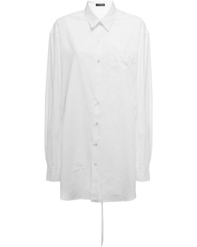 Ann Demeulemeester Camisa blanca clásica con detalle de encaje - Blanco