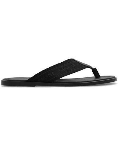 Giorgio Armani Flip-flops mit logo - Schwarz