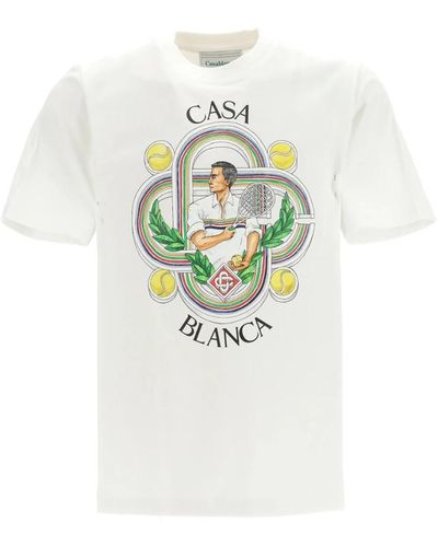 Casablanca Bedrucktes t-shirt des spielers - Weiß