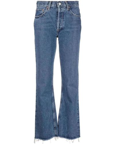 Agolde Raw-cut straight-leg denim jeans - Blau
