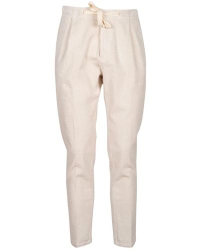 Entre Amis Pantaloni bianchi in cotone elasticizzato effetto velluto - Neutro