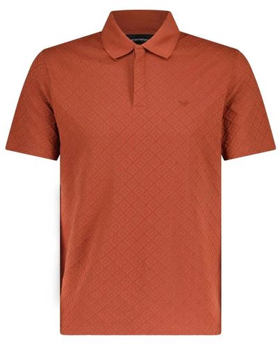 Emporio Armani Elegantes polo-shirt mit besticktem logo - Orange