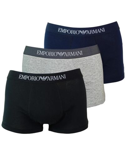 Emporio Armani Sportliche trunk unterwäsche 3er pack shorts - Blau