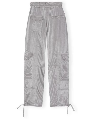 Ganni Tapered Trousers - Grey