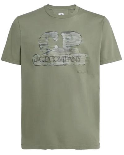 C.P. Company Casual t-shirt aus 100% baumwolle - Grün