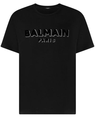 Balmain T-Shirt mit Logo-Print - Schwarz