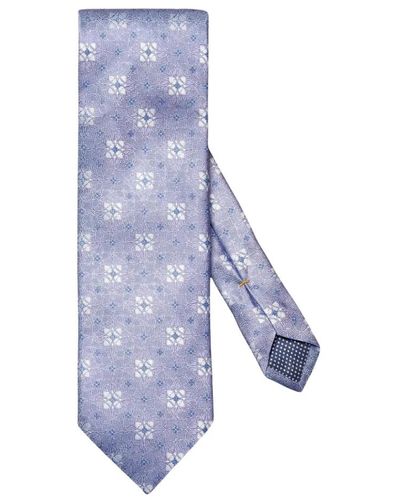 Eton Seta floreale azzurra cravatta - Blu