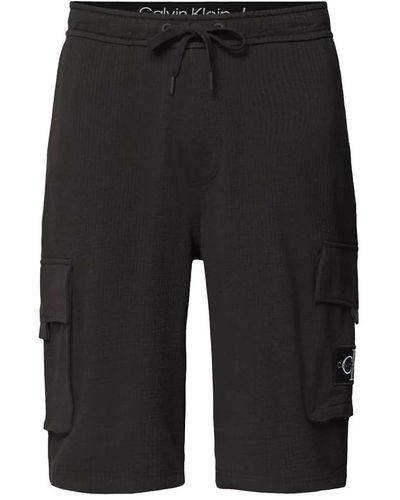 Calvin Klein Pantaloni corti texture hwk - Nero