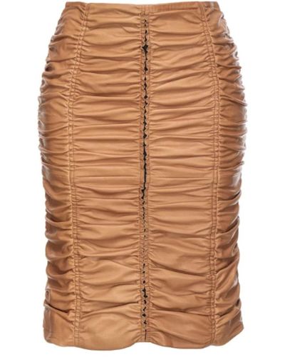 Pinko Leather Skirts - Brown