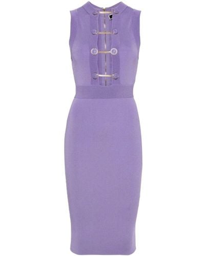 Elisabetta Franchi Knitted Dresses - Purple