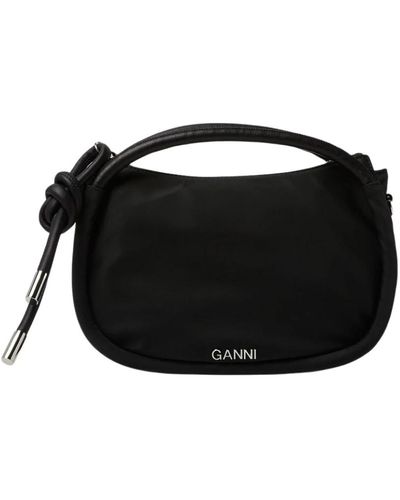 Ganni Recycelte mini knot handtasche - Schwarz