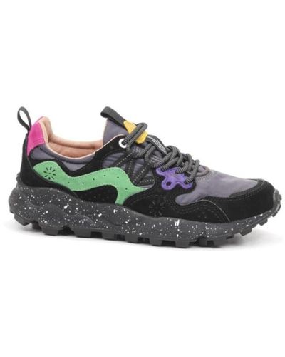 Flower Mountain Sneakers in camoscio e nylon - Verde