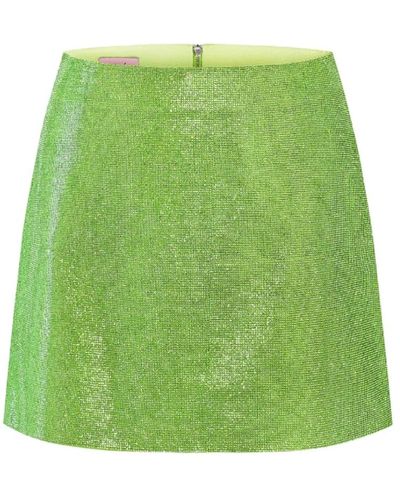 Nue Falda mini verde con pedrería
