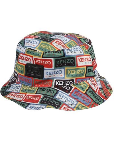 KENZO Label reversible bucket hat - Verde