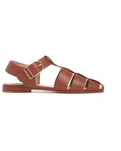 Gabriela Hearst Shoes > sandals > flat sandals - Marron